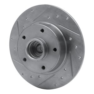 Nissan APRio Brake Rotor (1) - Front Left - R1 Concepts - Drilled & Slotted - Silver - `02-`11
